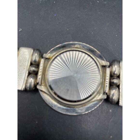 Vintage Bonetto White MOP Dial Silver Tone Statement Band Quartz Watch 47mm main image 6